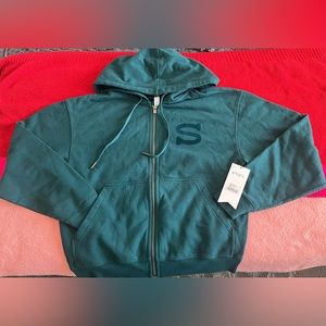 STORI Seek zip up Hoodie deep teal size 6 NWT